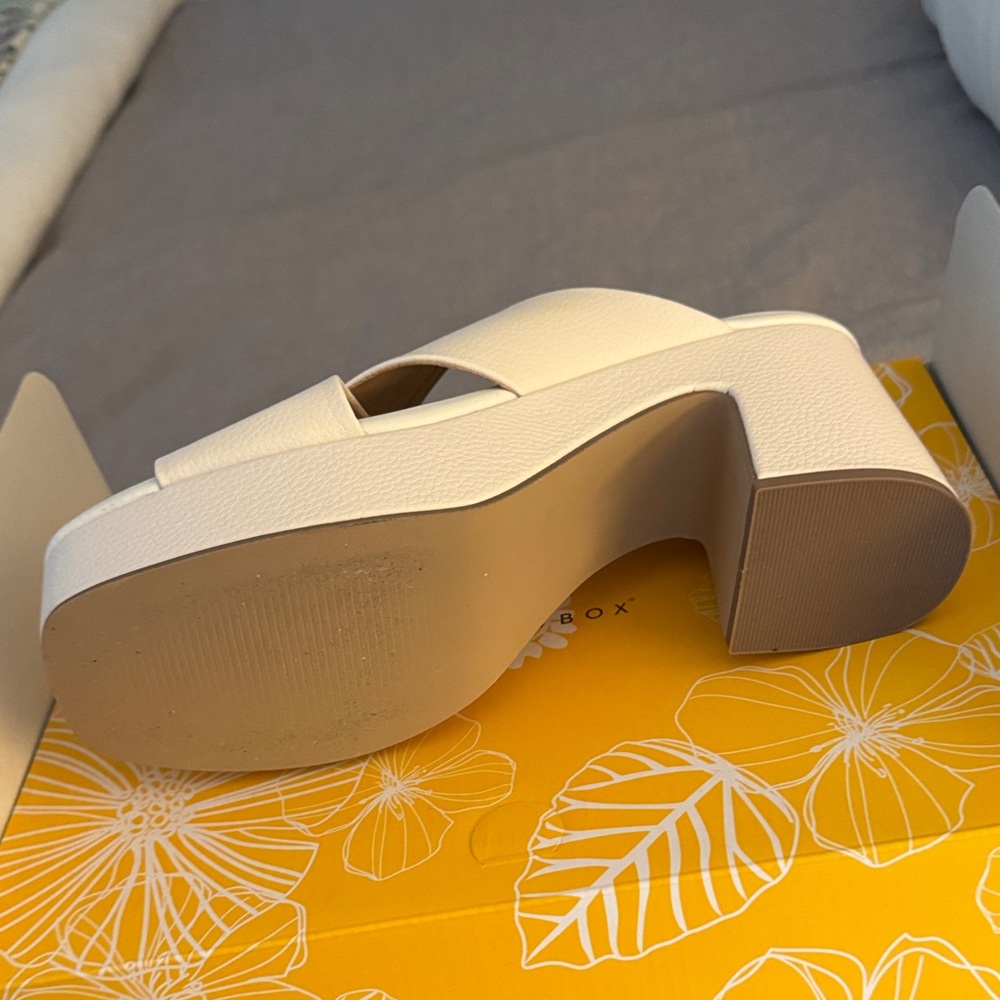 Yellow Box Cream Platform Sandals - Picture 4 of 4